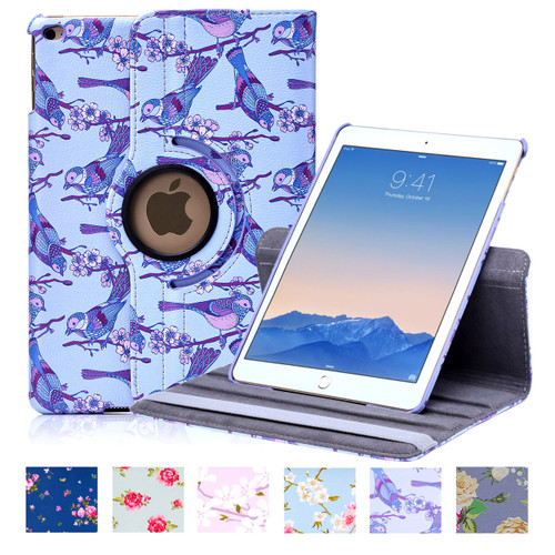 32nd synthetic leather floral design book wallet Apple iPad Air 2 Case.