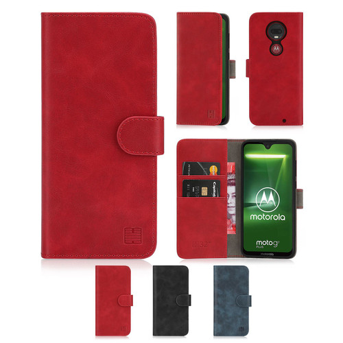 Motorola Moto G7 & G7 Plus 'Essential Series' PU Leather Wallet Case Cover