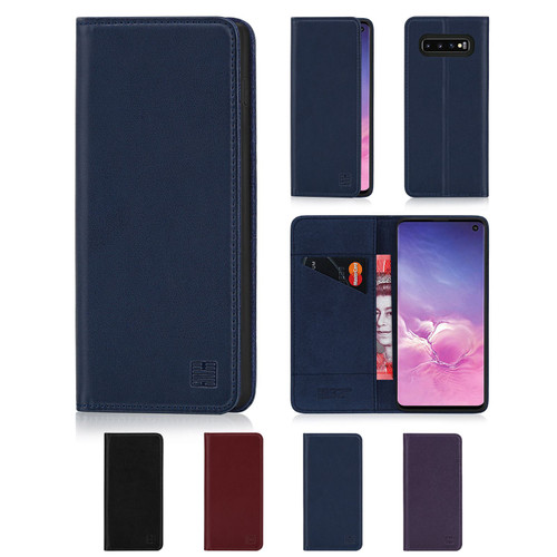 Samsung Galaxy S10 'Classic Series' Real Leather Book Wallet Case
