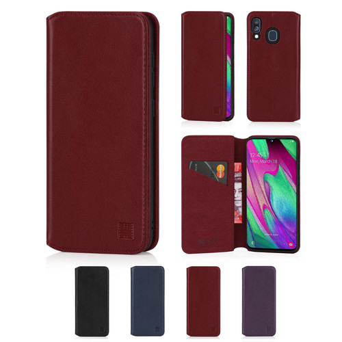 Samsung Galaxy A40 (2019) 'Classic Series 2.0' Real Leather Book Wallet Case