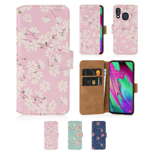 Samsung Galaxy A40 (2019) 'Floral Series 2.0' PU Leather Design Book Wallet Case