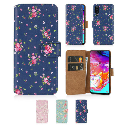 Samsung Galaxy A70 (2019) 'Floral Series 2.0' PU Leather Design Book Wallet Case