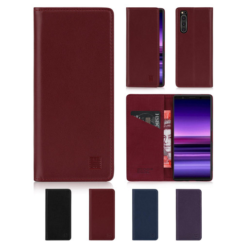 Sony Xperia 5 (2019) 'Classic Series' Real Leather Book Wallet Case