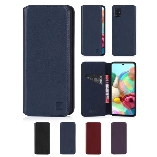 Samsung Galaxy A71 (2020) 'Classic Series 2.0' Real Leather Book Wallet Case