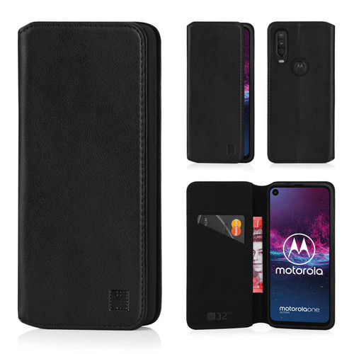 Motorola Moto One Action 'Classic Series 2.0' Real Leather Book Wallet Case