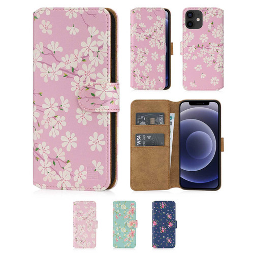 Apple iPhone 12 (6.1") / iPhone 12 Pro (6.1") 'Floral Series 2.0' PU Leather Design Book Wallet Case