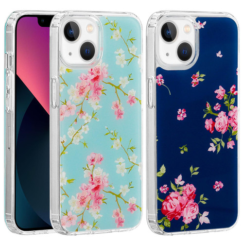 Apple iPhone 13 (6.1") 'Floral Gel Series' TPU Case Cover - Clear