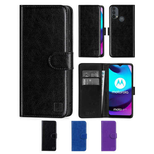 Motorola Moto E20 'Book Series' PU Leather Wallet Case Cover