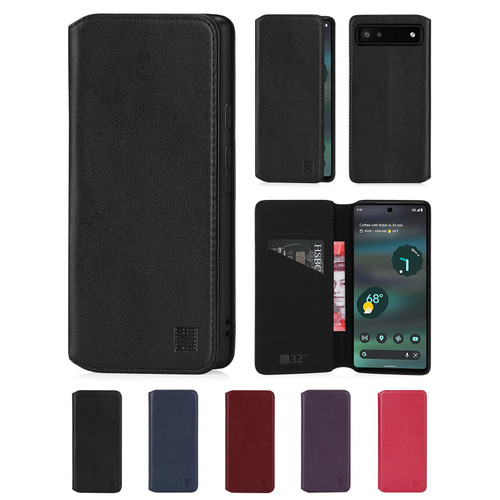 Google Pixel 6A 'Classic Series 2.0' Real Leather Book Wallet Case