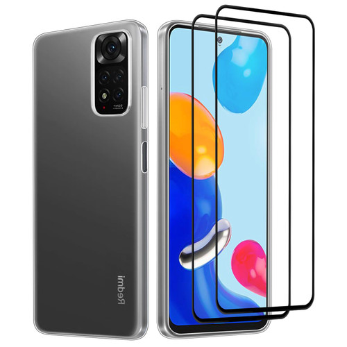 32nd Clear Gel Ultra-Thin TPU Case Cover With 2 X Tempered Glass for Xiaomi Redmi Note 11 & Redmi Note 11S