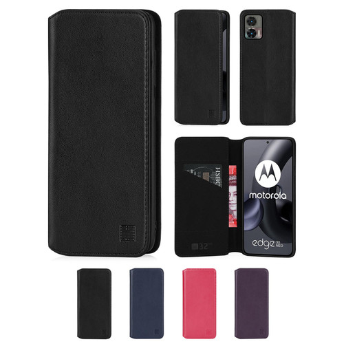 Motorola Moto Edge 30 Neo 'Classic Series 2.0' Real Leather Book Wallet Case