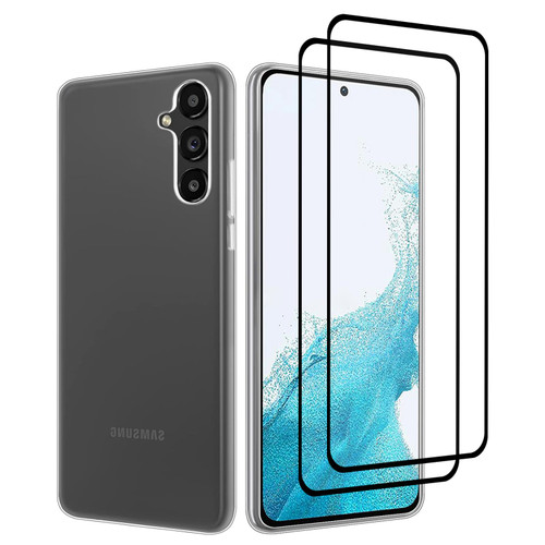 32nd Clear Gel Ultra-Thin TPU Case Cover With 2 X Tempered Glass for Samsung Galaxy A54 5G (2023)