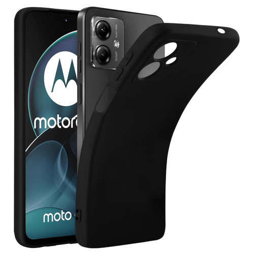Case for Motorola Moto G14 + Screen Protector Tempered Glass Protective  Film - Soft Gel Carbon Fiber TPU Cover for Motorola Moto G14 (6.5) - Red