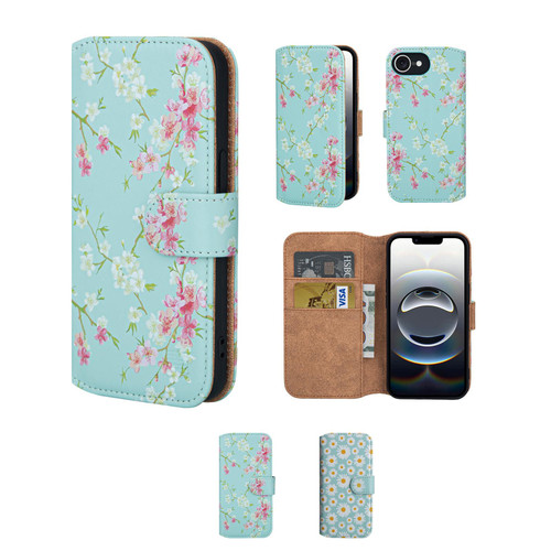 iPhone 17e/16e 'Floral Series 3.0' PU Leather Design Book Wallet Case