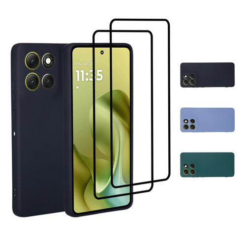 Motorola Moto G86 Silicone Slim Case Cover with 2 X Screen Protectors