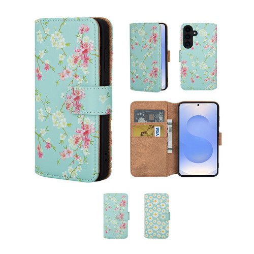 Samsung Galaxy S25 FE  'Floral Series 3.0' PU Leather Design Book Wallet Case