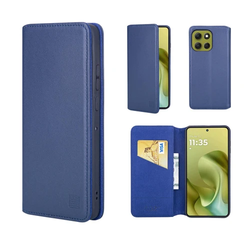 Motorola Moto G67/ G77 /G87 'Classic Series 2.0' Real Leather Book Wallet Case