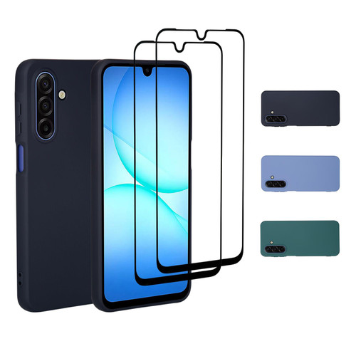 Samsung Galaxy A18 / A17 Silicone Slim Case Cover with 2 X Screen Protectors
