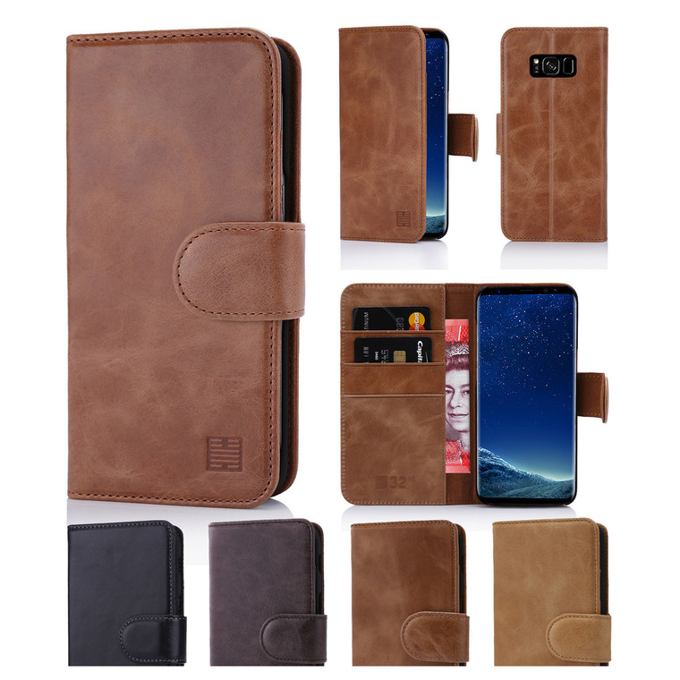 32nd premium leather book wallet Samsung Galaxy S8 Plus Case.