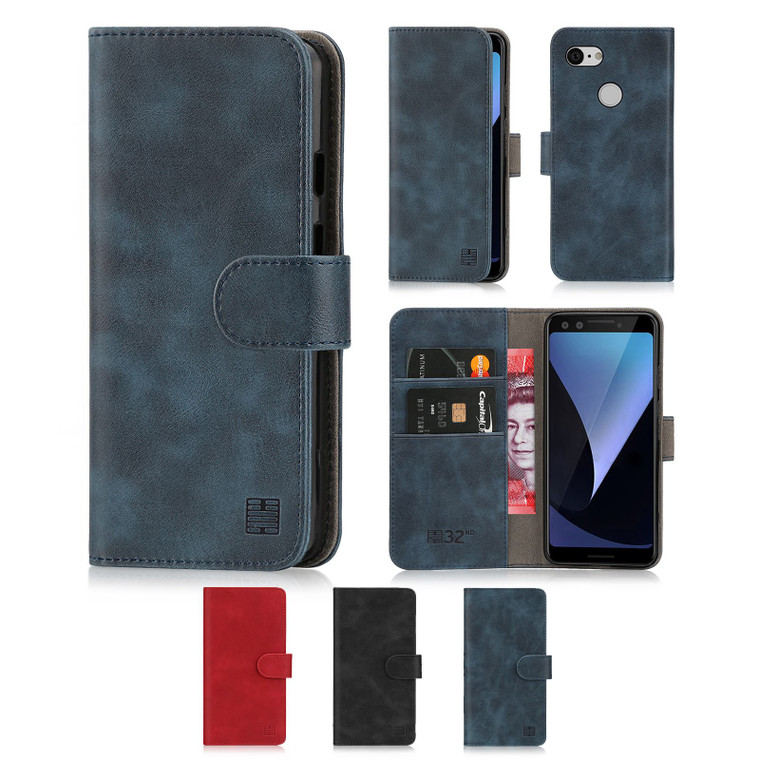 Google Pixel 3 'Essential Series' PU Leather Wallet Case Cover