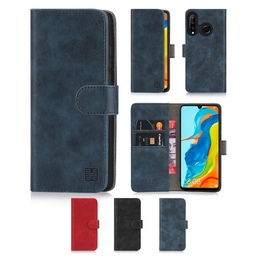 Huawei P30 Lite 'Essential Series' PU Leather Wallet Case Cover