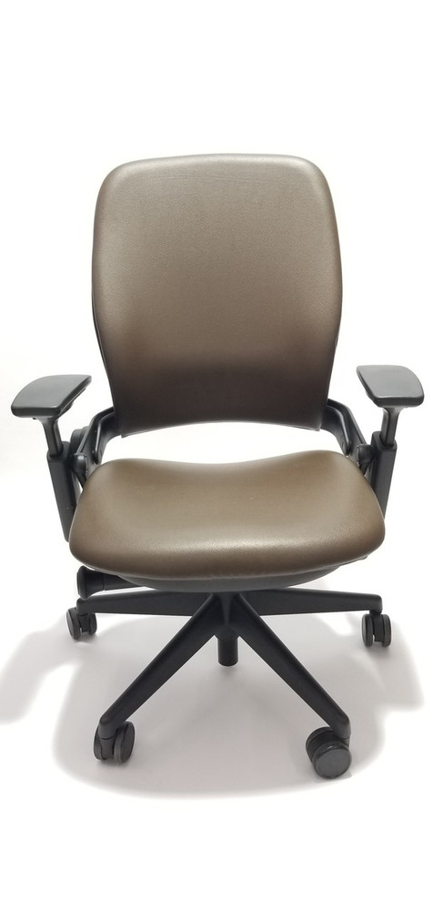 Steelcase Leap Chair V2 In Dark Brown Leather