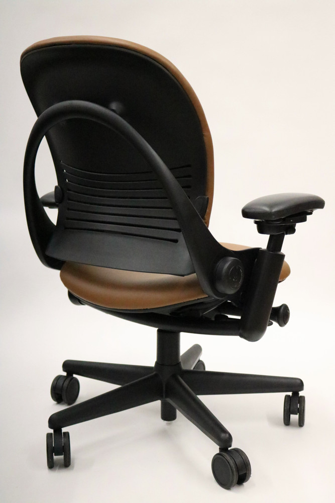 Steelcase Leap Chair In Light Brown Leather