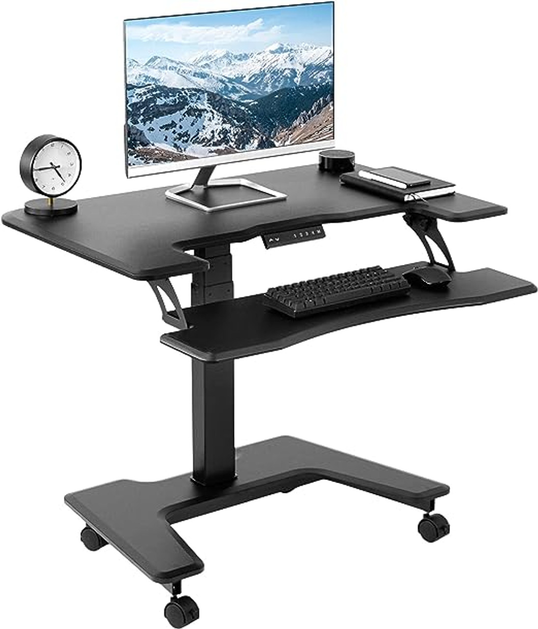 ModSavy Foldable Mobile Standing Desk, Pneumatic Height Adjustable