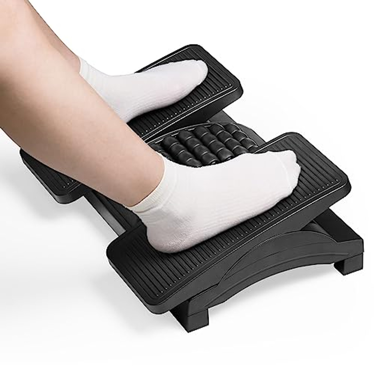 under Desk Footrest, Foot Stool with Massage Texture, Can Swing