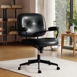 Humanspine Vets Office Chair Leather Desk or Conference Room Chair In Black