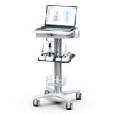 Medical Trolley Cart with Laptop Tray, Mobile Dental Clinic Workstation with Oral Scanner Holder for Hospitals Beauty Salon and Labs