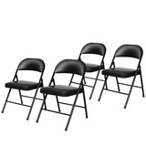 Vinyl Padded Steel Folding Chairs (4-Pack, Black)