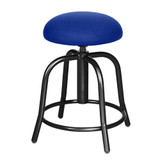 18"-25" Height Adjustable Deluxe Plush Swivel Stool, Blue Seat/Black Frame (OEF6825S-10)