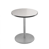 Premium Commercial-Grade Restaurant and Breakroom Cafe Table (Round, 36 in Diameter, 42 in Bar Height, Round-Base, Gray Frame, Gray Nebula Laminate)