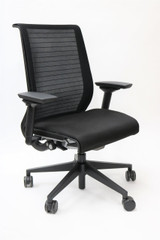 Steelcase Think Chair, Black, 3D Knit Back, Fixed Arms, 