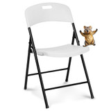 Folding Chair, Indoor Outdoor Plastic Commercial Stackable Foldable Guest Chairs for Events Office Wedding Party Picnic Kitchen Dining, 350lb Capacity (White, 1 Pack)
