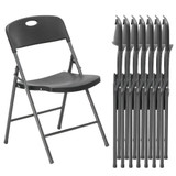 8 Pack Folding Chairs Heavy Duty - Plastic Stackable Portable Dining Chairs Set, Wedding, Party, Patio, Garden, for Indoor Outdoor, for Home and Office, Conference, Black