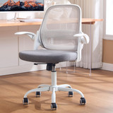 Office Chair，Ergonomic Mesh Desk Chair,Flip-Up Arms,Adjustable Height,Breathable Mesh Back & Thick Cushion Seat,360°Swivel Rolling Computer Chair,BIFMA Certified,Supports 300 lbs(Gray)