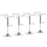  Contemporary Chrome Air Lift Adjustable Swivel Barstool, Set of 4(White)