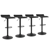 Contemporary Chrome Air Lift Adjustable Swivel Barstool with Black Base, Set of 4(Black)