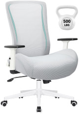 Big and Tall Home Office Desk Chair 500lb Capacity for Heavy People, Ergonomic Wide Mesh Desk Chair with Stepless Recline & Lock, 5.5" Thick Cushion, High Back, Adjustable Height & Armrests