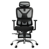 Ergonomic Office Chair High Back Computer Chairs Desk Chair with 2D Lumbar Support/Footrest/3D Headrest/Heavy Duty Metal Base, Comfortable Foam Seat Cushion, ErgoChair Ultra, Black