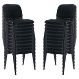 Set of 20, Black Mesh Fabric, Stackable Mesh Office Chairs, Reception Waiting Room Chairs with Padded Seat & Back, Armless No Wheels Conference Chairs for Office,Training, Meeting, Event