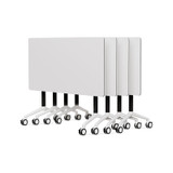 4 Pack Folding Conference Tables with Wheels,55.1in Flip Top Modular Conference Table,Mobile Joinable Conference Tables,Stackable Space-Saving Training Table for Office Classroom Seminar(White1)