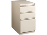 Mobile Pedestal File Cabinet, 3-Drawer, Putty, Wheels