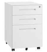 3 Drawer Metal Rolling File Cabinet Under Desk Filing Cabinet White