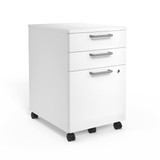 ( 2 pack) Mobile Pedestal File Cabinet, 3-Drawer, White, Wheels
