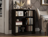 Solid Wood Bookshelf - 3 Shelf Bookcase - 36" Short Storage Cabinet 32” Wide - Espresso, Wooden Open Book Shelf w/Adjustable Shelves, 100% Eco-Friendly Wood, Modular Bookcase Units