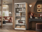 Solid Wood Bookcase - 6-Tier Floor Standing Bookshelf - 71.5" H x 32" W - Off White, Tall Bookcase - 100% Eco-Friendly Wooden Storage Shelf for Living Room - Modular Cabinets