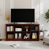 2 Tiers 8 Cube Storage Organizer Bookcase, 54 inch Width Wooden Book Shelf